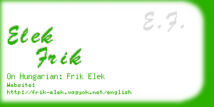 elek frik business card